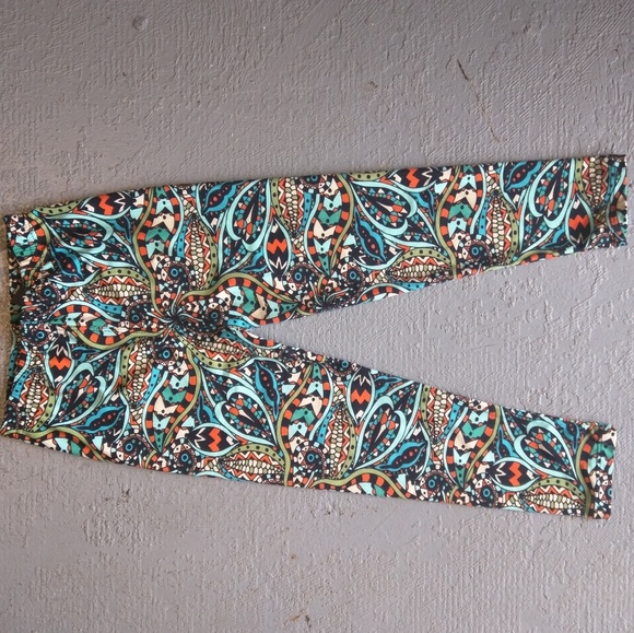 New Mix Other - Teal Feather Pattern Leggings Kids Soft Stretchy